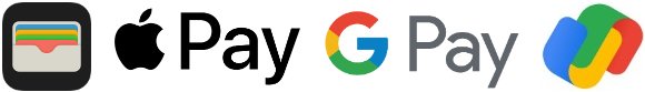 Digital Wallet icons of Wallet, Apple Pay, Google Pay, and Samsung Pag